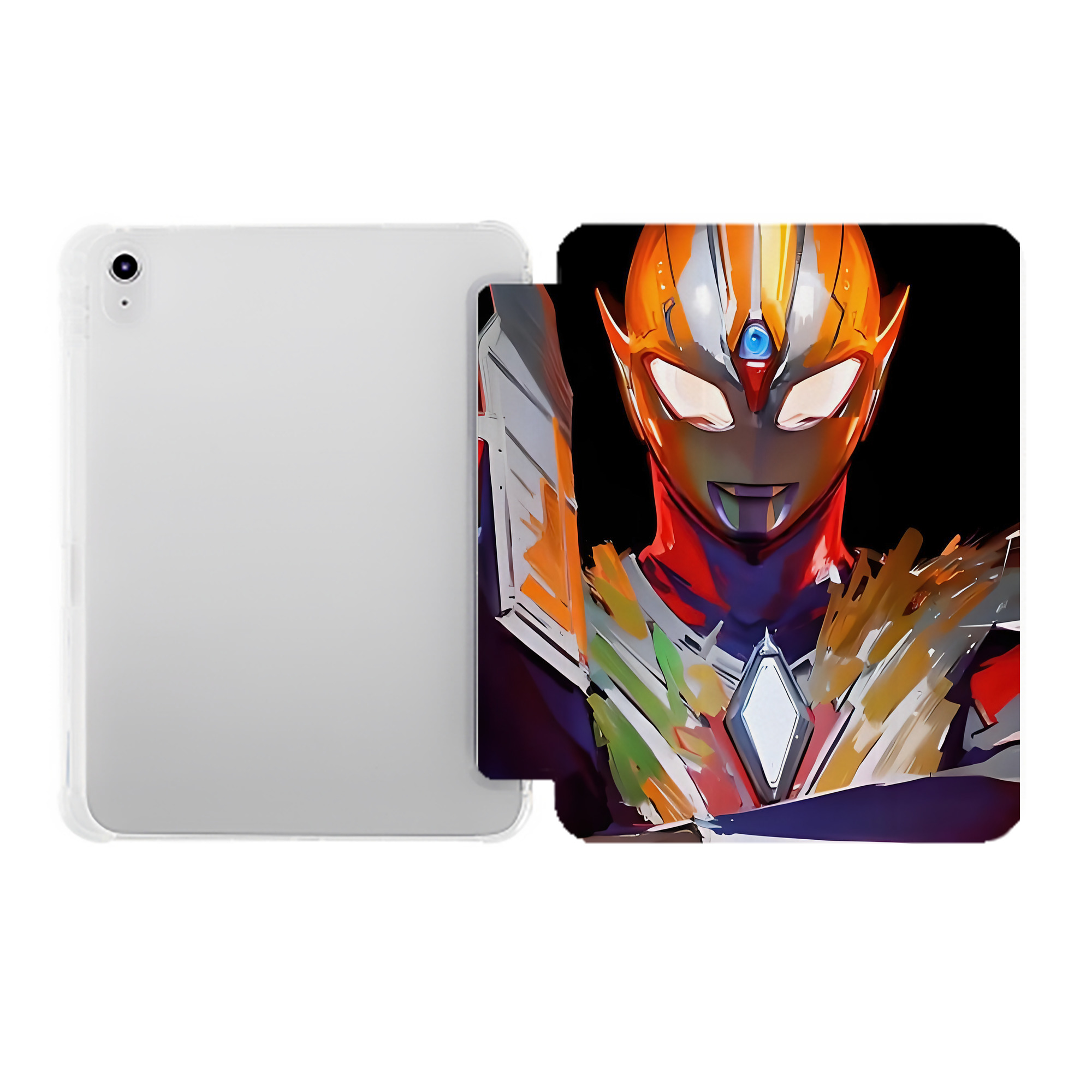 （画像用） ウルトラマン Ultraman IPad ケース ペン収納付き 三つ折りスタンド PUレザー×シリコン 対応機種9.5/10.5/10.9インチ